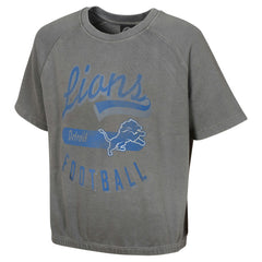 Detroit Lions Women's Mineral Wash Short Sleeve Top - Gray discount