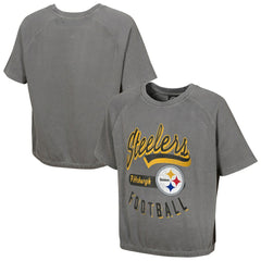 Pittsburgh Steelers Women's Mineral Wash Short Sleeve Top - Gray cheap