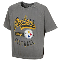 Pittsburgh Steelers Women's Mineral Wash Short Sleeve Top - Gray cheap