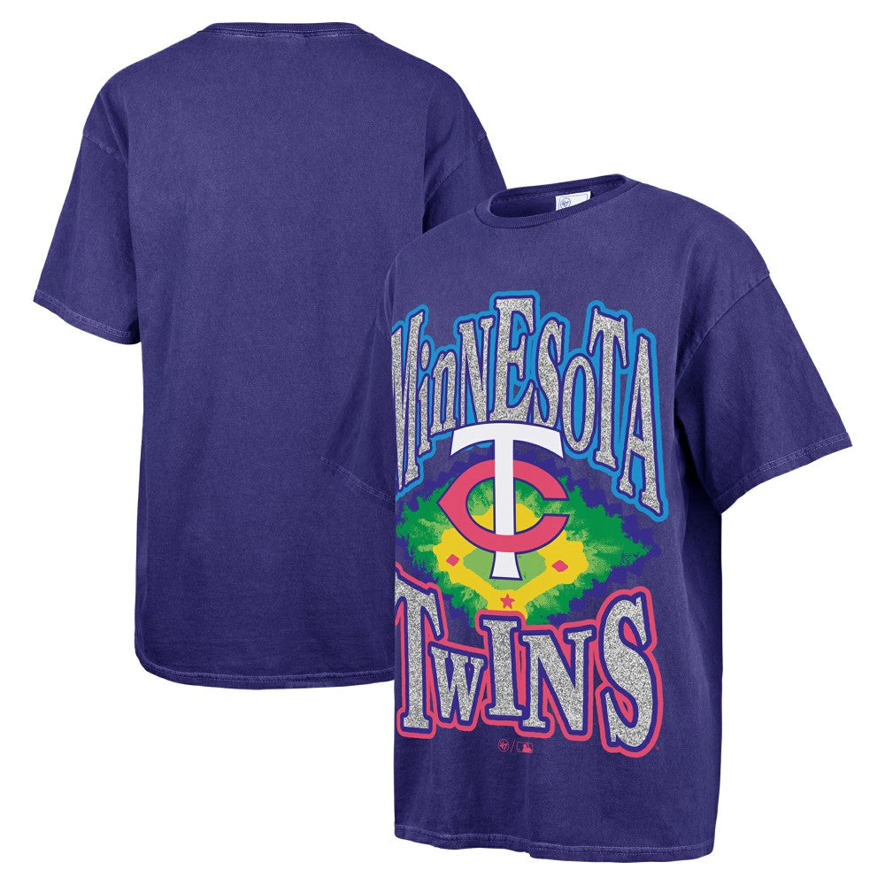 Minnesota Twins Women's Flashing Lights Boyfriend T-Shirt Navy