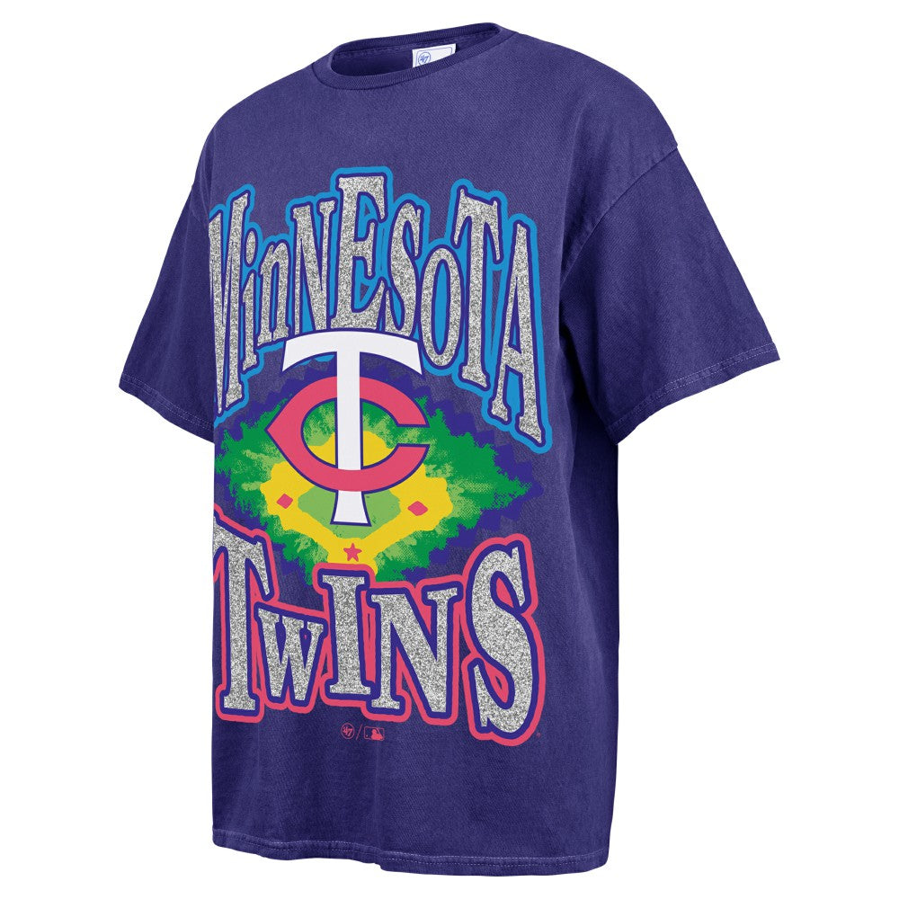 Minnesota Twins Women's Flashing Lights Boyfriend T-Shirt Navy