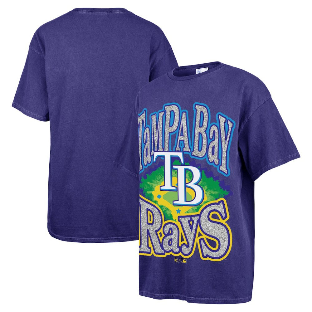 Tampa Bay Rays Women's Flashing Lights Boyfriend T-Shirt Navy