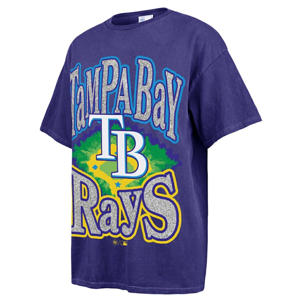 Tampa Bay Rays Women's Flashing Lights Boyfriend T-Shirt Navy