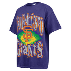 San Francisco Giants Women's Flashing Lights Boyfriend T-Shirt Navy