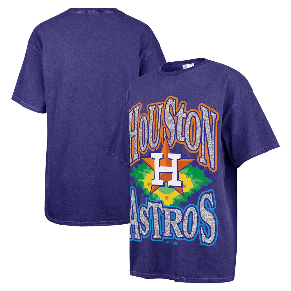 Houston Astros Women's Flashing Lights Boyfriend T-Shirt Navy