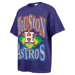 Houston Astros Women's Flashing Lights Boyfriend T-Shirt Navy