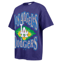 Los Angeles Dodgers Women's Flashing Lights Boyfriend T-Shirt Navy