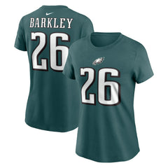 Saquon Barkley Philadelphia Eagles Women's Player Name & Number T-Shirt - Midnight Green outlet