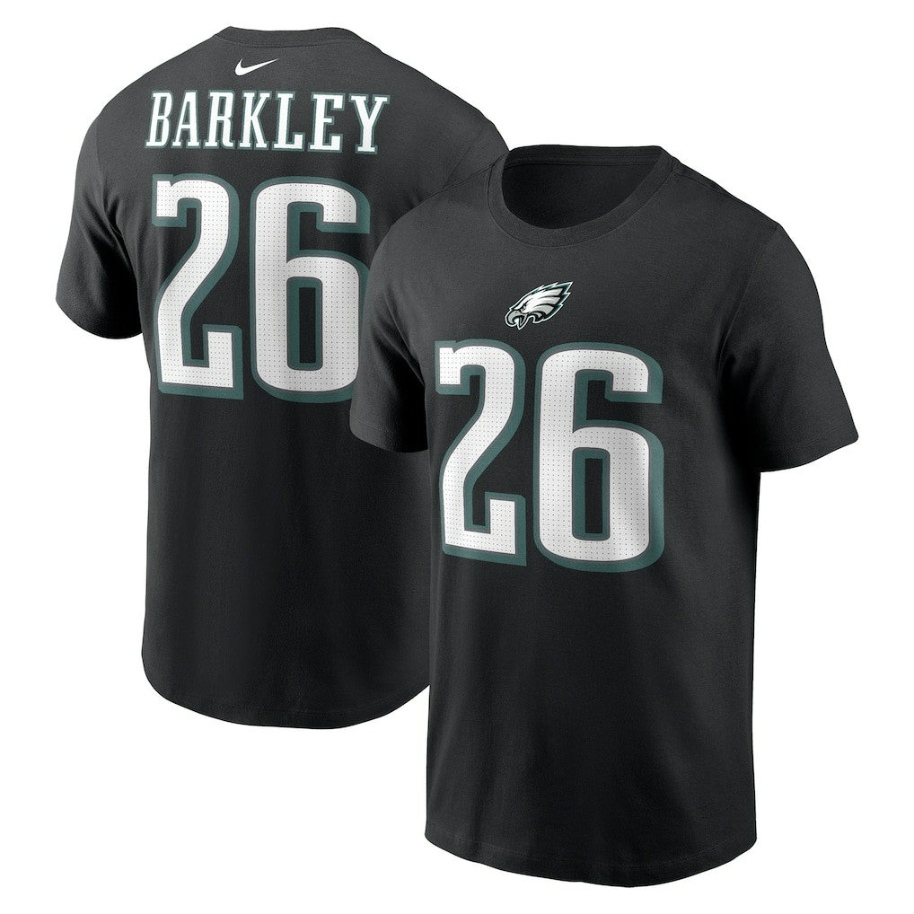 Saquon Barkley Philadelphia Eagles Player Name & Number T-Shirt - Black on sale