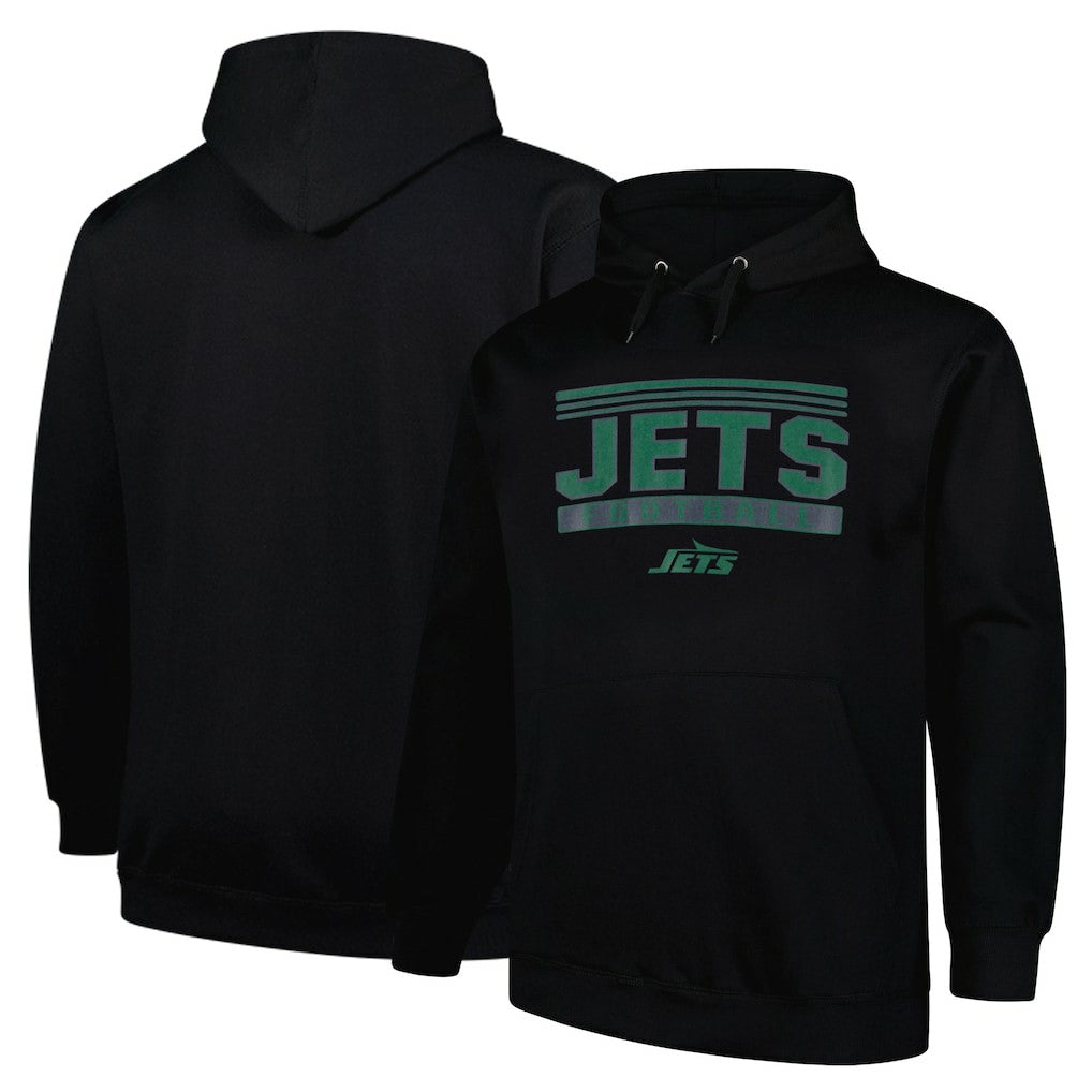New York Jets Big & Tall Pop Pullover Hoodie - Black discount
