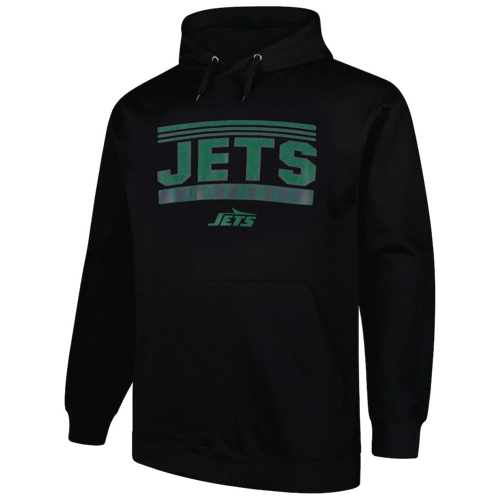 New York Jets Big & Tall Pop Pullover Hoodie - Black discount
