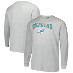 Miami Dolphins Big & Tall Thermal Long Sleeve T-Shirt - Heather Gray sale
