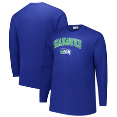 Seattle Seahawks Big & Tall Throwback Thermal Long Sleeve T-Shirt - Royal on sale