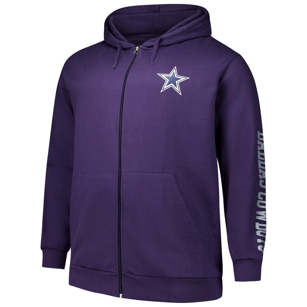 Dallas Cowboys Big & Tall Sleeve Hit Full-Zip Hoodie - Purple discount