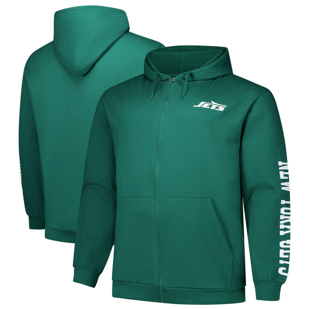 New York Jets Big & Tall Sleeve Hit Full-Zip Hoodie - Green sale