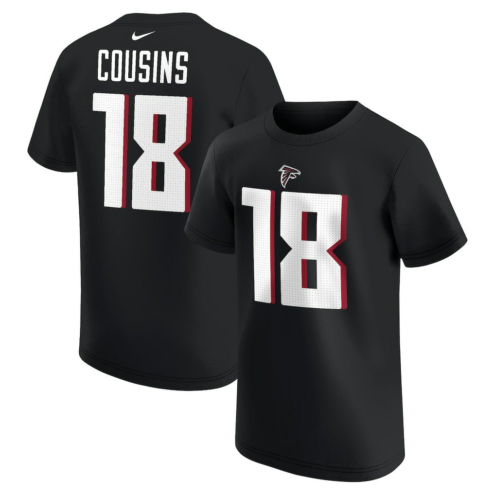 Kirk Cousins Atlanta Falcons Youth Player Name & Number T-Shirt - Black on sale