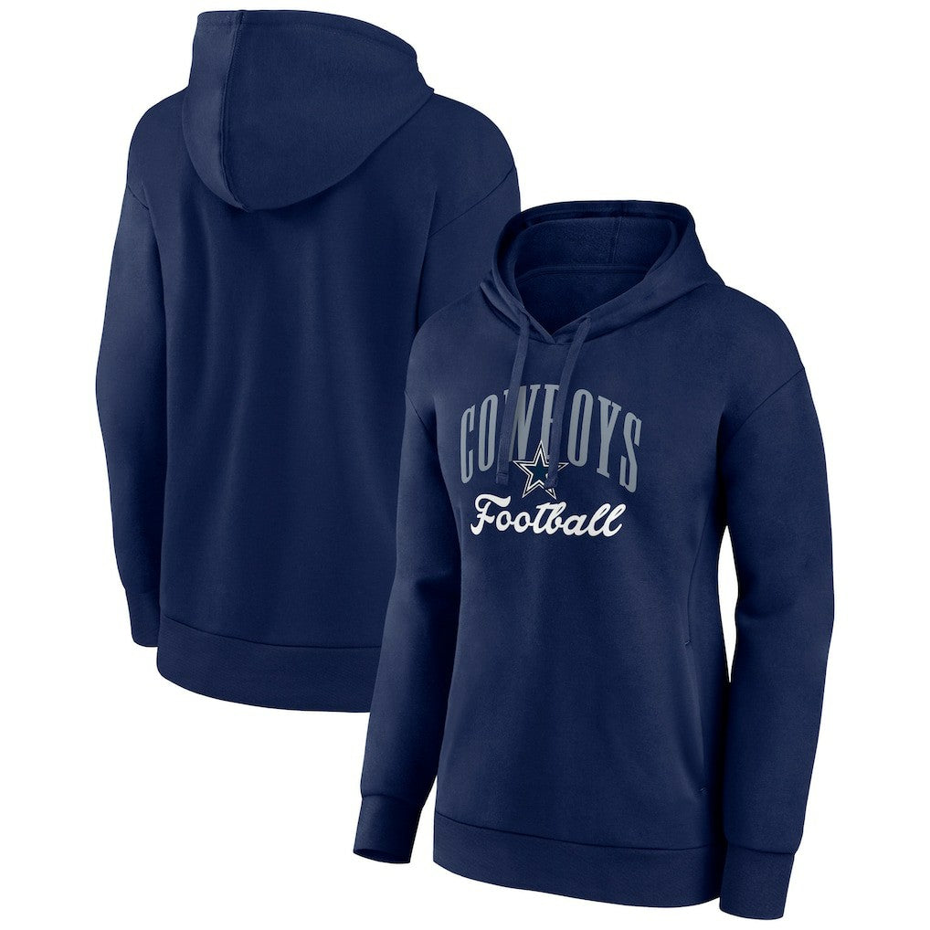 Dallas Cowboys Women's Victory Script Pullover Hoodie - Navy discount