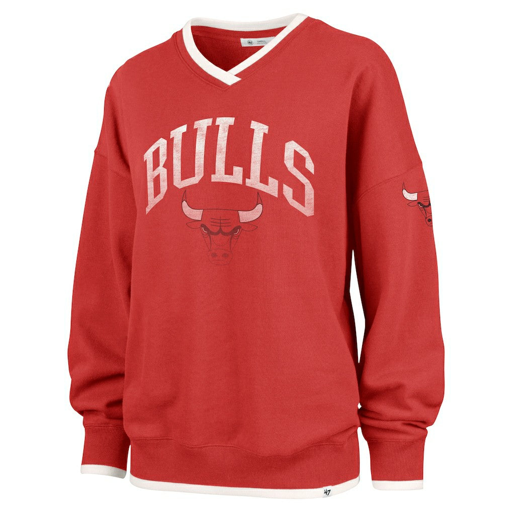 Chicago Bulls '47 Women's Rise Wax Pack Daze '80s Oversize Pullover Sweatshirt - Red cheap