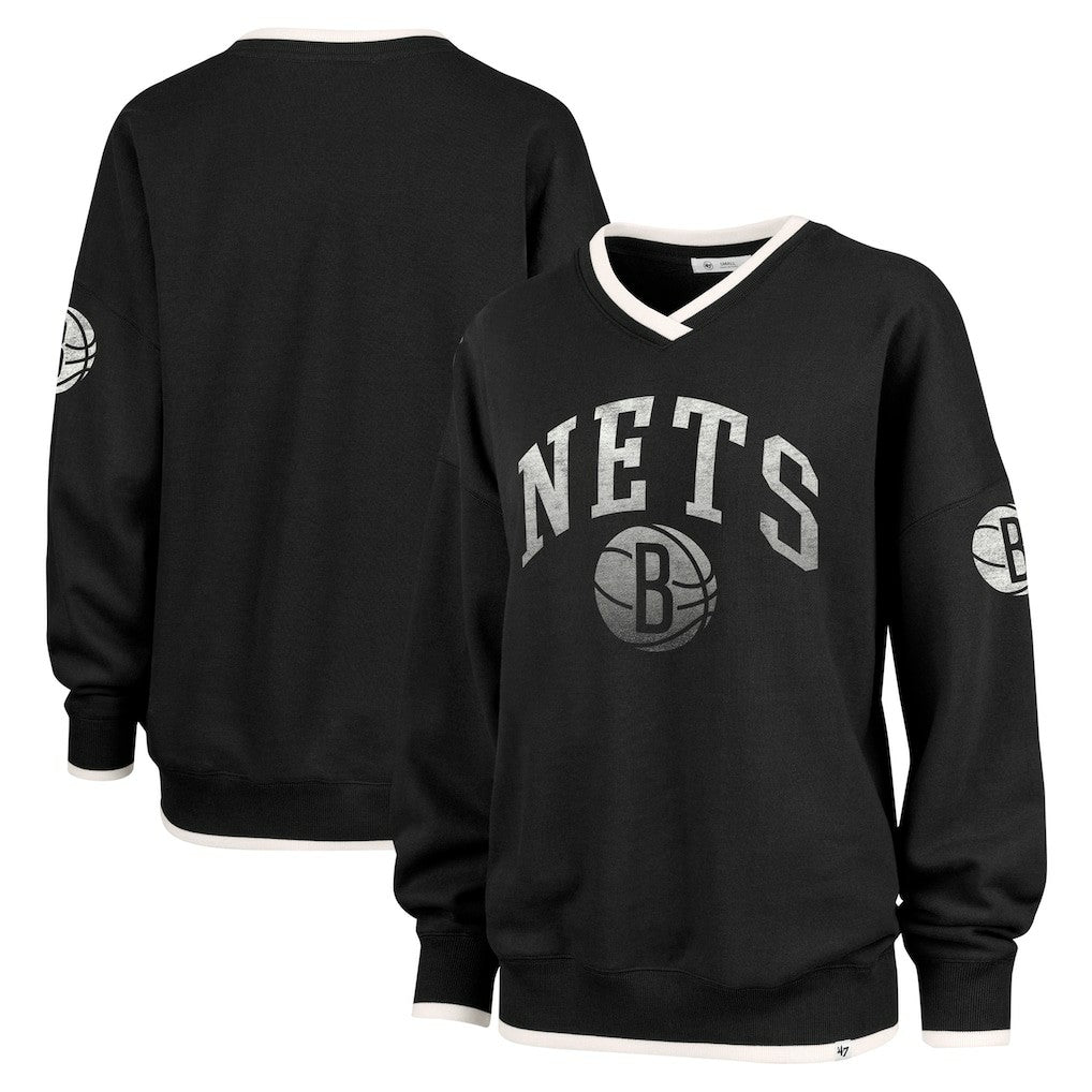 Brooklyn Nets '47 Women's Rise Wax Pack Daze '80s Oversize Pullover Sweatshirt - Black shop