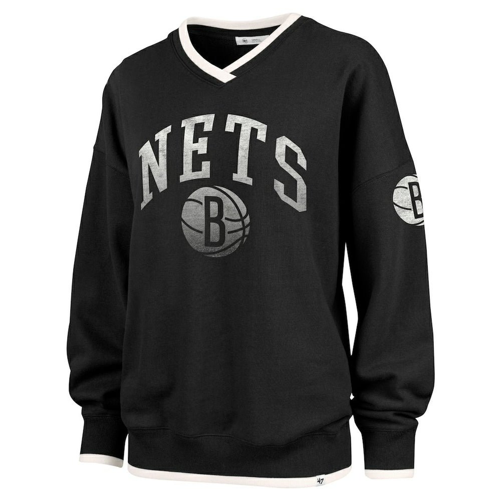 Brooklyn Nets '47 Women's Rise Wax Pack Daze '80s Oversize Pullover Sweatshirt - Black shop