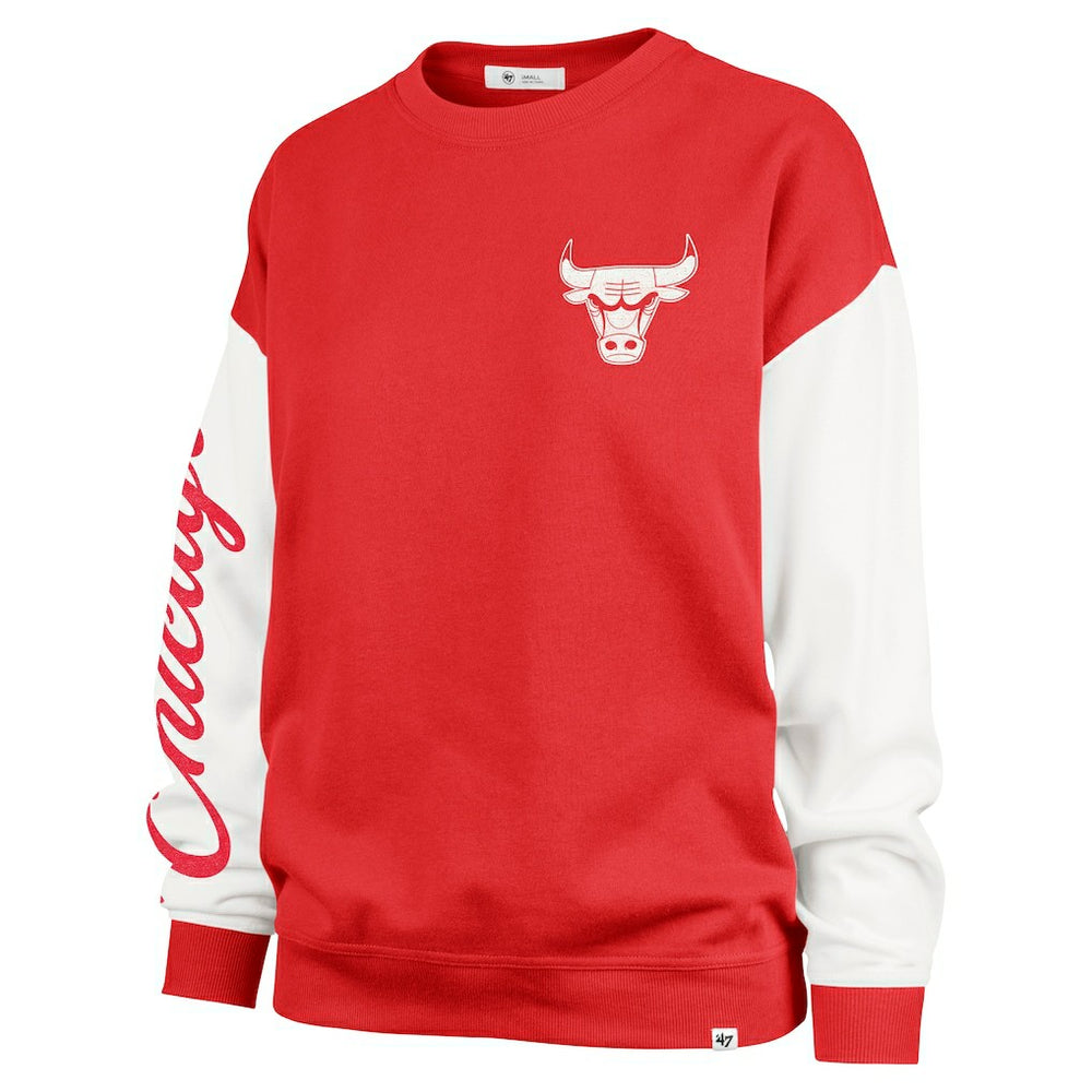 Chicago Bulls '47 Women's Rise Andie Oversized Pullover Sweatshirt - Red sale