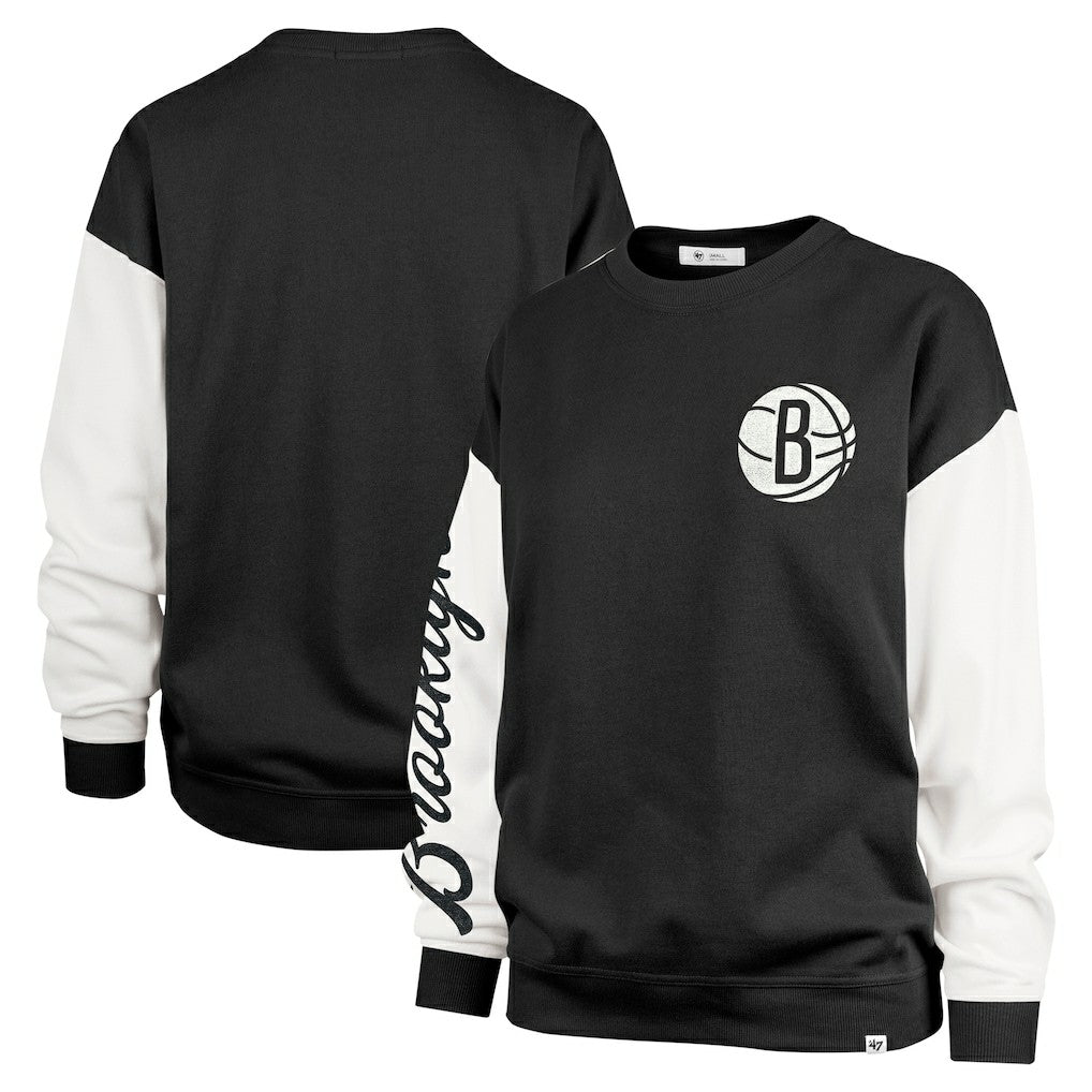 Brooklyn Nets '47 Women's Rise Andie Oversized Pullover Sweatshirt - Black online
