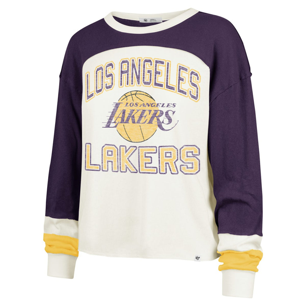 Los Angeles Lakers '47 Women's Curve Raglan Long Sleeve T-Shirt - Cream shop
