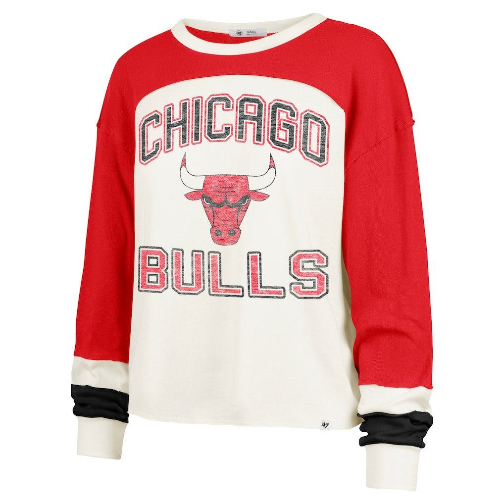 Chicago Bulls '47 Women's Curve Raglan Long Sleeve T-Shirt sale - Cream online