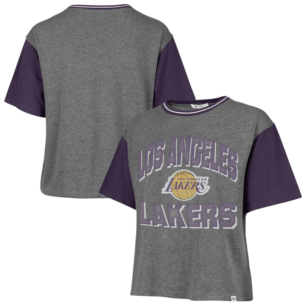 Los Angeles Lakers '47 Women's Rise Clubhouse Ziggy Color Block T-Shirt - Gray shop