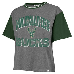 Milwaukee Bucks '47 Women's Rise Clubhouse Ziggy Color Block T-Shirt - Gray outlet