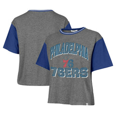 Philadelphia 76ers '47 Women's Rise Clubhouse Ziggy Color Block T-Shirt - Gray for sale