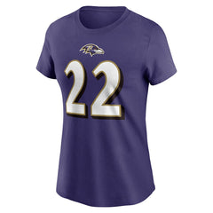 Derrick Henry Baltimore Ravens Women's Player Name & Number T-Shirt - Purple discount