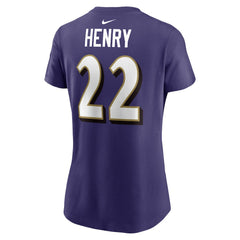 Derrick Henry Baltimore Ravens Women's Player Name & Number T-Shirt - Purple discount