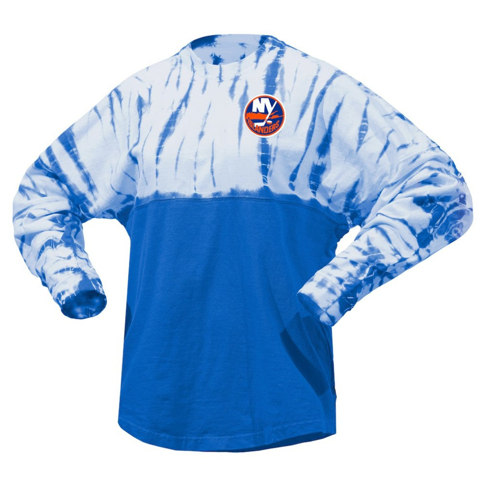 New York Islanders Spirit Jersey Unisex Crystal Half Dye Long Sleeve T-Shirt - Royal T-shirts