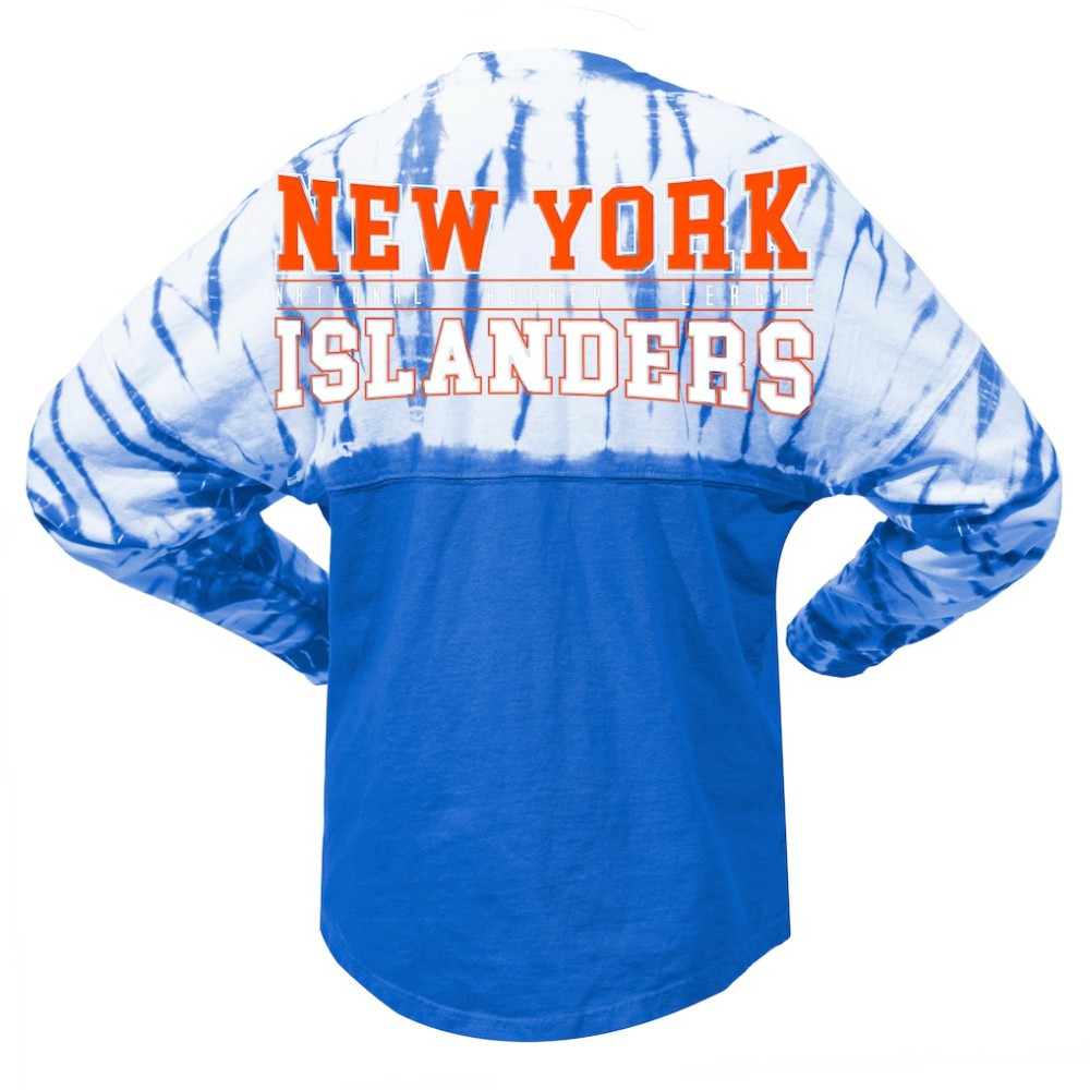 New York Islanders Spirit Jersey Unisex Crystal Half Dye Long Sleeve T-Shirt - Royal T-shirts