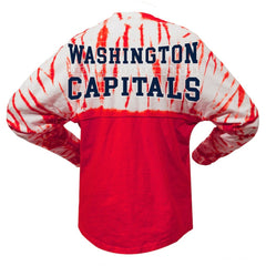Washington Capitals Spirit Jersey Unisex Crystal Half Dye Long Sleeve T-Shirt - Red T-shirts