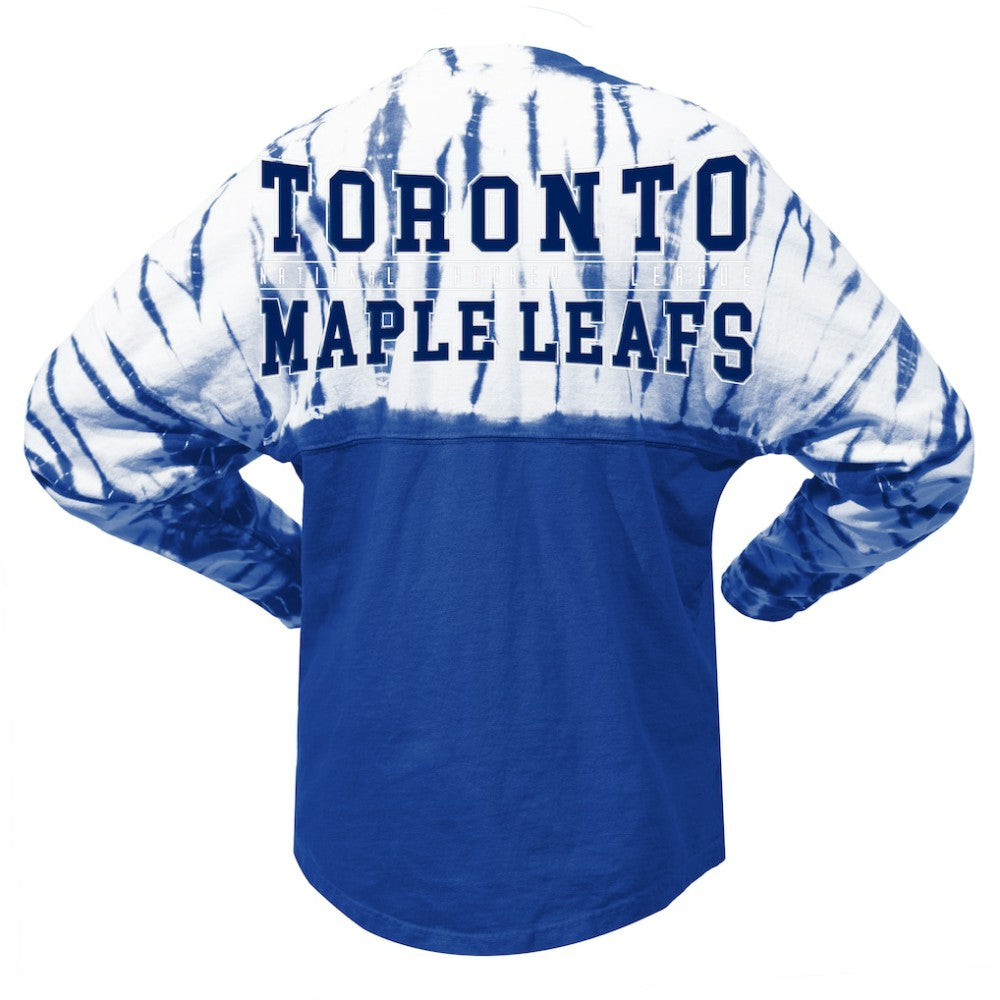 Toronto Maple Leafs Spirit Jersey Unisex Crystal Half Dye Long Sleeve T-Shirt - Blue T-shirts