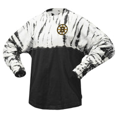 Boston Bruins Spirit Jersey Unisex Crystal Half Dye Long Sleeve T-Shirt - Black T-shirts