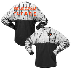 Philadelphia Flyers Spirit Jersey Unisex Crystal Half Dye Long Sleeve T-Shirt - Black T-shirts