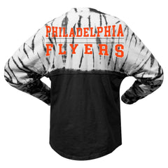 Philadelphia Flyers Spirit Jersey Unisex Crystal Half Dye Long Sleeve T-Shirt - Black T-shirts