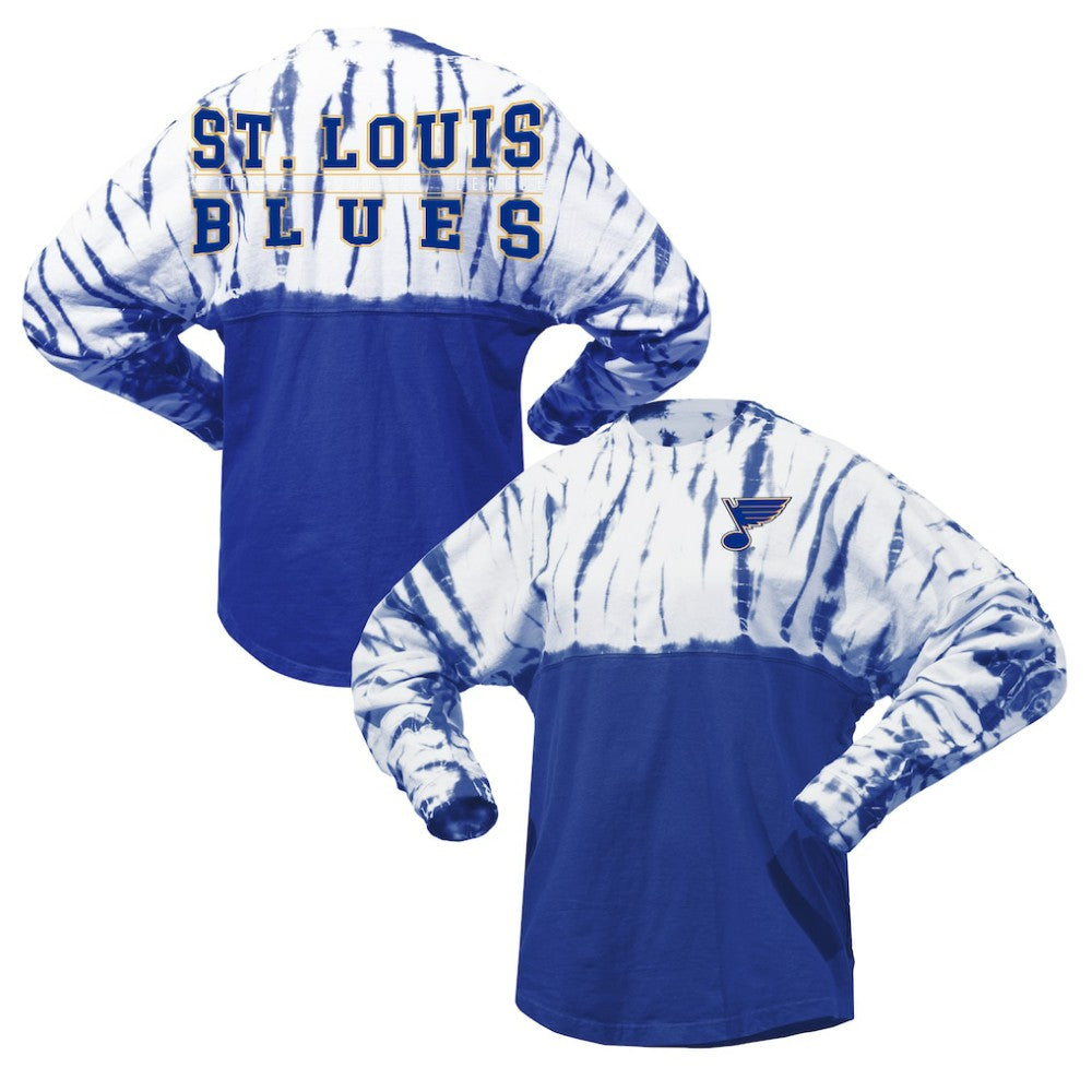 St. Louis Blues Spirit Jersey Unisex Crystal Half Dye Long Sleeve T-Shirt - Blue T-shirts