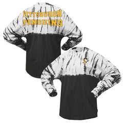 Pittsburgh Penguins Spirit Jersey Unisex Crystal Half Dye Long Sleeve T-Shirt - Black T-shirts