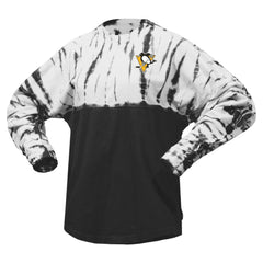 Pittsburgh Penguins Spirit Jersey Unisex Crystal Half Dye Long Sleeve T-Shirt - Black T-shirts
