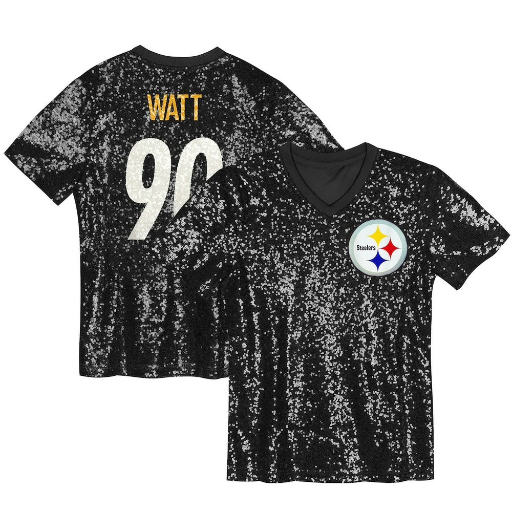 T.J. Watt Pittsburgh Steelers Women's Player Name & Number V-Neck Fashion Jersey - Black outlet