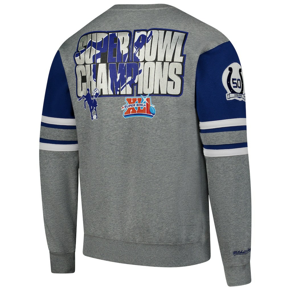 Indianapolis Colts All Over 4.0 Vintage Logo Pullover Sweatshirt - Heather Gray sale