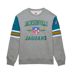 Jacksonville Jaguars All Over 4.0 Vintage Logo Pullover Sweatshirt - Heather Gray on sale