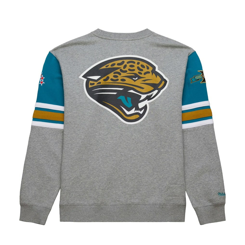 Jacksonville Jaguars All Over 4.0 Vintage Logo Pullover Sweatshirt - Heather Gray on sale