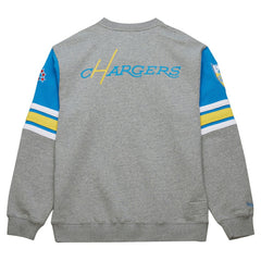 Los Angeles Chargers All Over 4.0 Vintage Logo Pullover Sweatshirt - Heather Gray on sale
