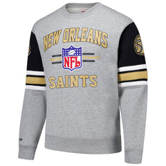 New Orleans Saints All Over 4.0 Vintage Logo Pullover Sweatshirt - Heather Gray outlet