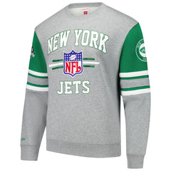 New York Jets All Over 4.0 Vintage Logo Pullover Sweatshirt - Heather Gray sale